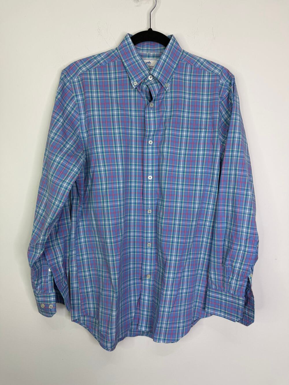 Southern Tide Plaid Button Down Polo Shirt  Size small